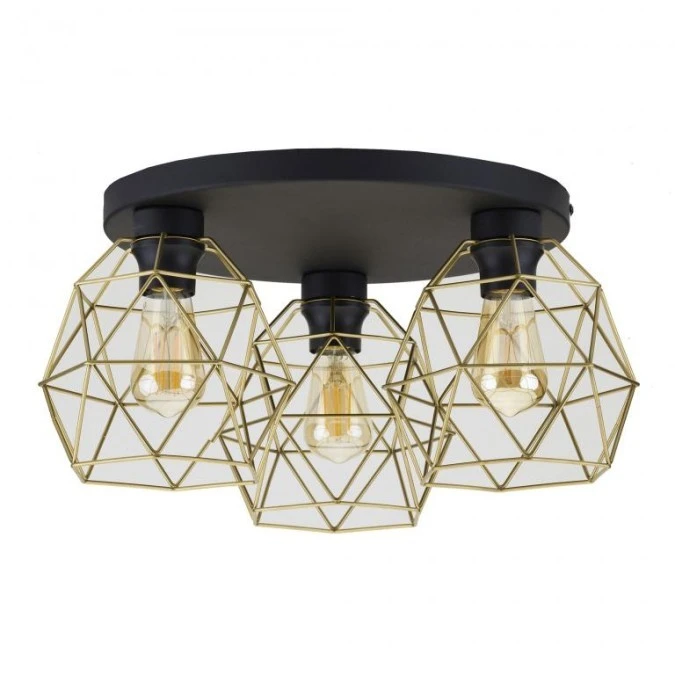Lampa sufitowa klosz klatka czarno‑złoty GALAXY BLACK/GOLD 3458 TK Lighting