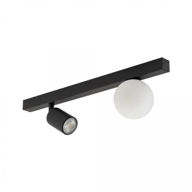 Lampa sufitowa na listwie z mlecznym, okrągłym kloszem i ruchomym spotem VOX 10000 TK Lighting