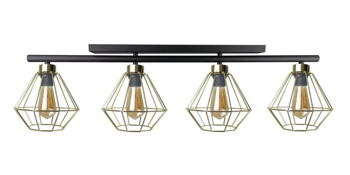 Lampa sufitowa nowoczesna 4xE27 FEBRIS BLACK/GOLD