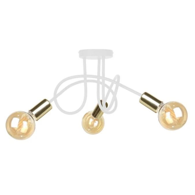 Lampa sufitowa nowoczesna 3xE27 RUMBA WHITE/GOLD