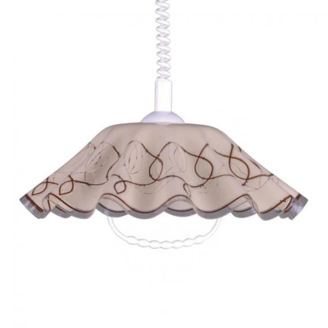 Lampa sufitowa MARIONA z regulowaną sprężyną na E27, klosz beżowo‑bordowy K‑3277 Kaja Lighting