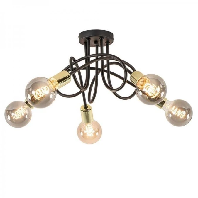 Lampa sufitowa nowoczesna 5xE27 RUMBA BLACK/GOLD