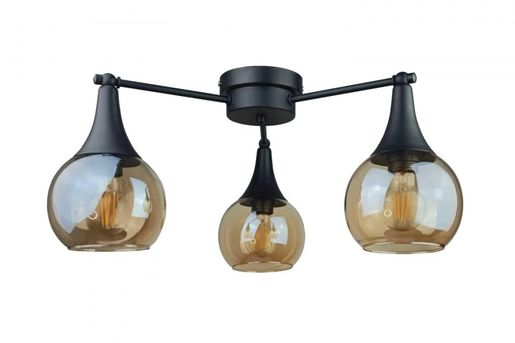 Lampa sufitowa nowoczesna 3xE27 STAR HONEY BLACK
