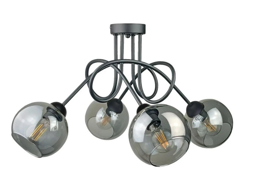 Lampa sufitowa nowoczesna 4xE27 RING BLACK
