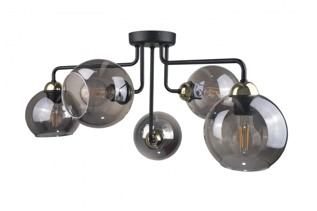 Lampa sufitowa nowoczesna 5xE27 COSMO BLACK/GOLD