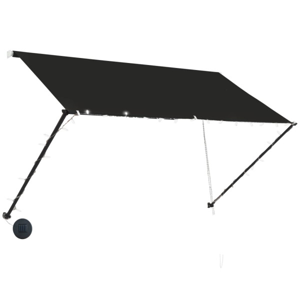 Markiza Tarasowa Balkonowa Ogrodowa Zwijana Zadaszenie LED 250 x 150 cm 948393
