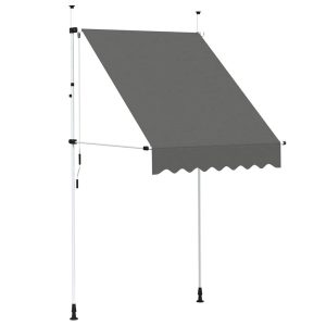 Markiza Tarasowa Balkonowa Ręcznie Zwijana Zadaszenie Antracyt 150 cm 934108 Markiza Tarasowa Balkonowa Ręcznie Zwijana Zadaszenie Antracyt 150 cm 934108