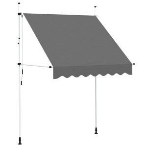 Markiza Tarasowa Balkonowa Ręcznie Zwijana Zadaszenie Antracyt 200 cm 934109 Markiza Tarasowa Balkonowa Ręcznie Zwijana Zadaszenie Antracyt 200 cm 934109