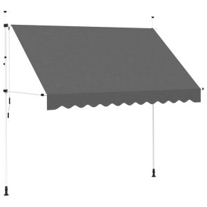 Markiza Tarasowa Balkonowa Ręcznie Zwijana Zadaszenie Antracyt 300 cm 934110 Markiza Tarasowa Balkonowa Ręcznie Zwijana Zadaszenie Antracyt 300 cm 934110