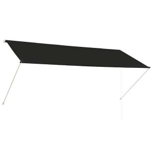 Markiza Tarasowa Balkonowa Ręcznie Zwijana Zadaszenie Antracyt 300 x 150 cm 934097 Markiza Tarasowa Balkonowa Ręcznie Zwijana Zadaszenie Antracyt 300 x 150 cm 934097