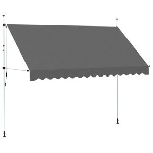 Markiza Tarasowa Balkonowa Ręcznie Zwijana Zadaszenie Antracyt 350 cm 934104 Markiza Tarasowa Balkonowa Ręcznie Zwijana Zadaszenie Antracyt 350 cm 934104