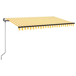Markiza Tarasowa Balkonowa Ręcznie Zwijana Żółto-Biała 400 x 350 cm 948635 Markiza Tarasowa Balkonowa Ręcznie Zwijana Żółto-Biała 400 x 350 cm 948635