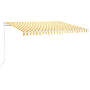 Markiza Tarasowa Balkonowa Ręcznie Zwijana Żółto-Biała 450 x 300 cm 948460 Markiza Tarasowa Balkonowa Ręcznie Zwijana Żółto-Biała 450 x 300 cm 948460