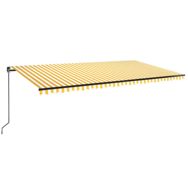 Markiza Tarasowa Balkonowa Ręcznie Zwijana Żółto-Biała 600x350 cm 948465