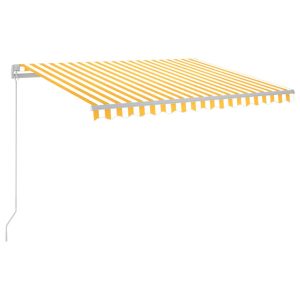 Markiza Tarasowa Balkonowa Ręcznie Zwijana Żółto-Biała LED 300 x 250 cm 948306 Markiza Tarasowa Balkonowa Ręcznie Zwijana Żółto-Biała LED 300 x 250 cm 948306