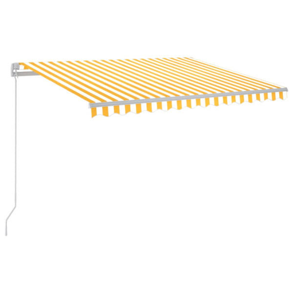 Markiza Tarasowa Balkonowa Ręcznie Zwijana Żółto-Biała LED 300 x 250 cm 948306
