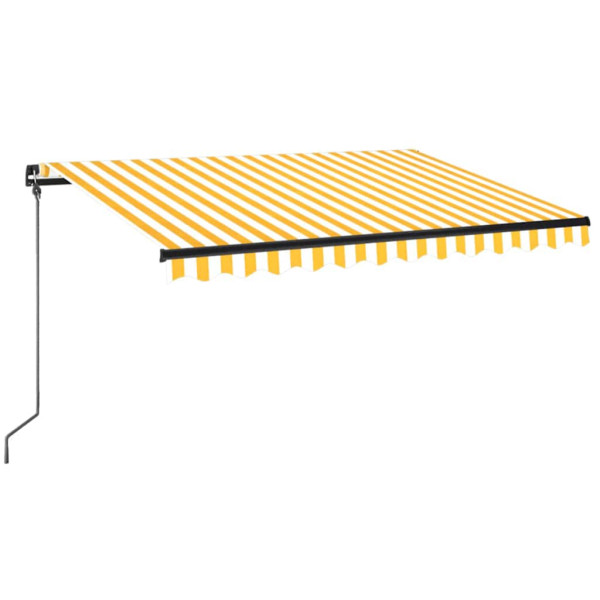 Markiza Tarasowa Balkonowa Ręcznie Zwijana Żółto-Biała LED 350 x 250 cm 935181