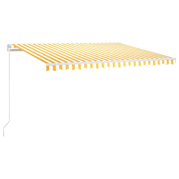 Markiza Tarasowa Balkonowa Ręcznie Zwijana Żółto-Biała LED 400 x 300 cm 948520