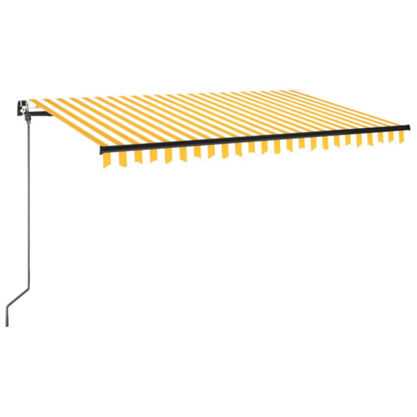 Markiza Tarasowa Balkonowa Ręcznie Zwijana Żółto-Biała LED 400 x 350 cm 935111
