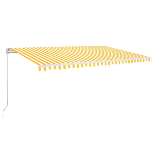 Markiza Tarasowa Balkonowa Ręcznie Zwijana Żółto-Biała LED 500x350 cm 948637