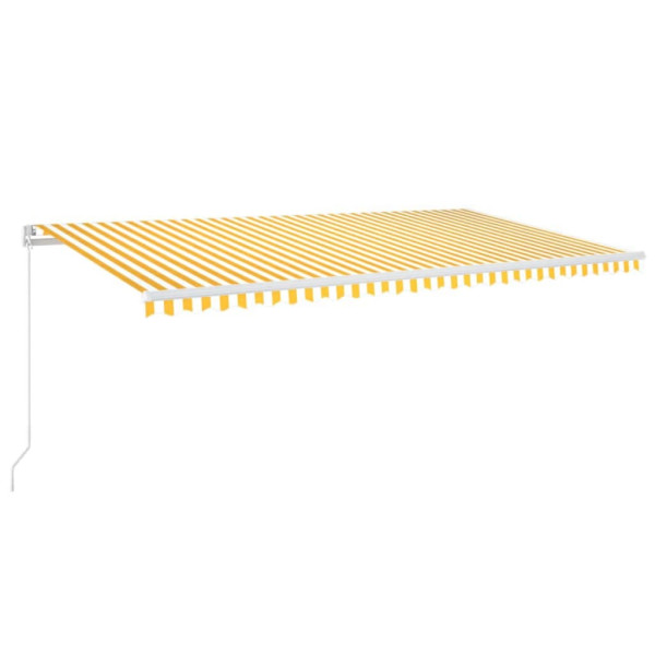 Markiza Tarasowa Balkonowa Ręcznie Zwijana Żółto-Biała LED 600 x 300 cm 948222