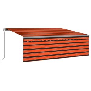 Markiza Tarasowa Balkonowa z Zasłoną Ręcznie Zwijana Zadaszenie LED 4×3 m 948610 Markiza Tarasowa Balkonowa z Zasłoną Ręcznie Zwijana Zadaszenie LED 4×3 m 948610
