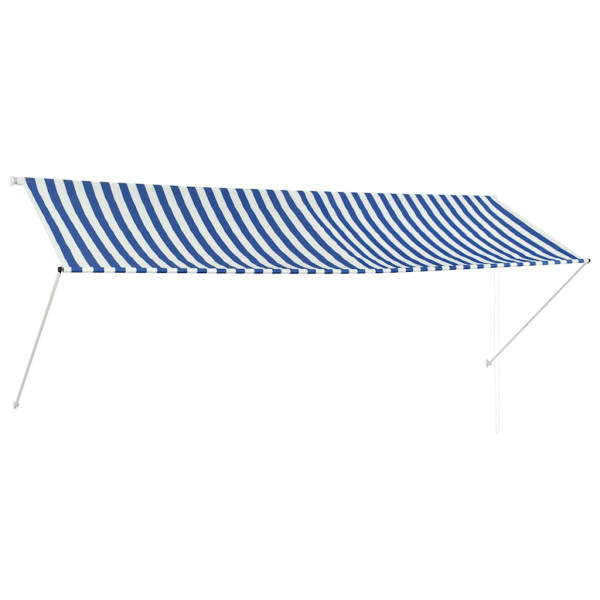 Markiza Tarasowa Balkonowa Zwijana Zadaszenie Biało-Niebieska 350 x 150 cm 948532