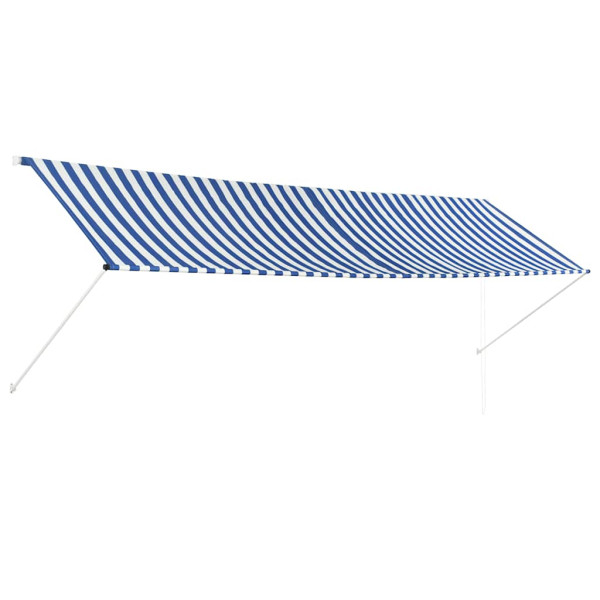 Markiza Tarasowa Balkonowa Zwijana Zadaszenie Biało-Niebieska 400 x 150 cm 948492