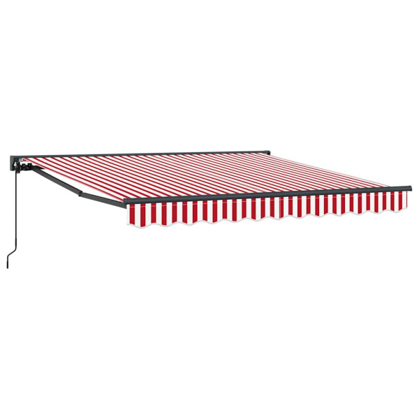 Markiza Tarasowa Balkonowa Zwijana Zadaszenie Czerwono-Biała 350 x 250 cm 947439