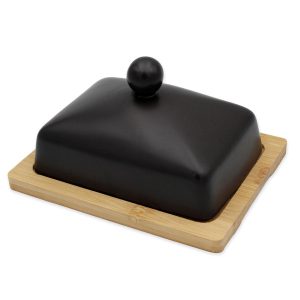 Maselniczka ceramiczna z bambusową podstawką BRUNBESTE 657155 Maselniczka ceramiczna z bambusową podstawką BRUNBESTE 657155