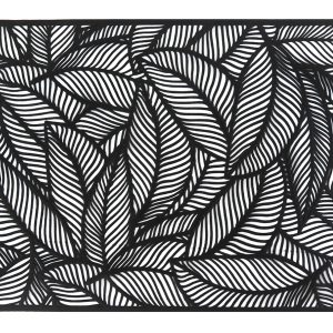 Mata dekoracyjna pvc Liście 45×30 cm czarna 829233 Mata dekoracyjna pvc Liście 45×30 cm czarna 829233