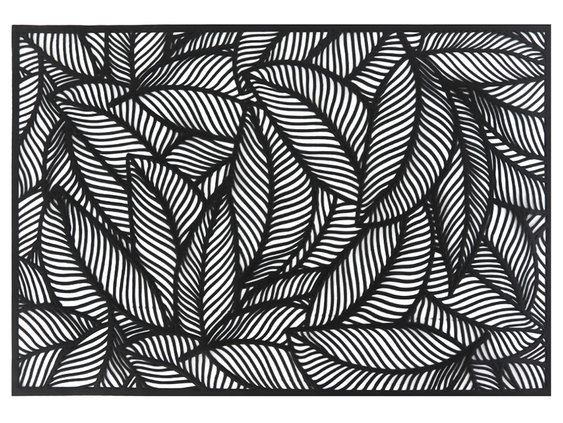 Mata dekoracyjna pvc Liście 45x30 cm czarna 829233