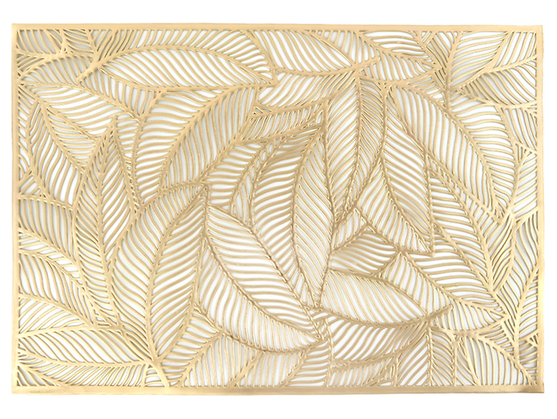Mata dekoracyjna pvc Liście 45x30 cm złota 829232