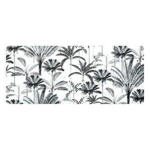 MATA DIATOMITOWA 50×120 cm biała w czarne palmy do łazienki 656926 MATA DIATOMITOWA 50×120 cm biała w czarne palmy do łazienki 656926