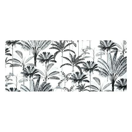 MATA DIATOMITOWA 50x120 cm biała w czarne palmy do łazienki 656926