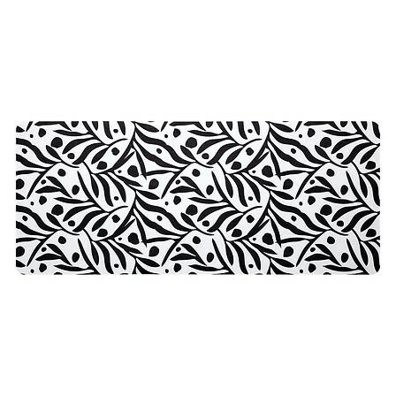 MATA DIATOMITOWA 50x120 cm biała w czarne wzory nowoczesna 648238