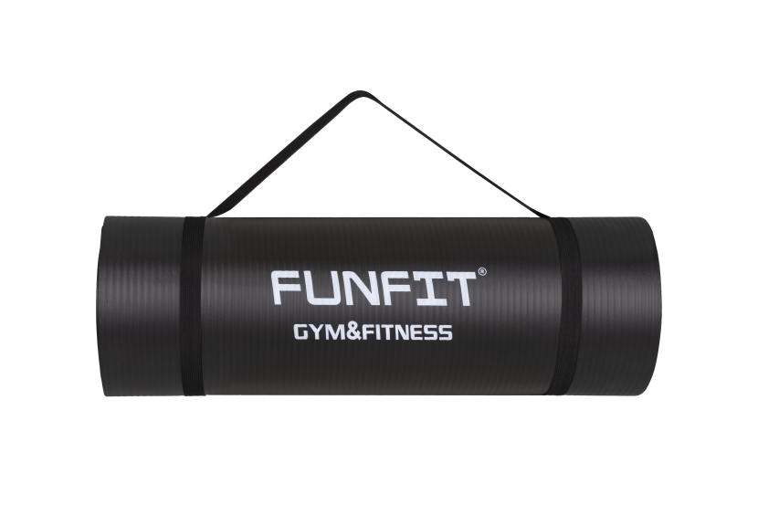 Mata do ćwiczeń jogi fitness czarna 183x61 cm materac do pilates FUNFIT 959065