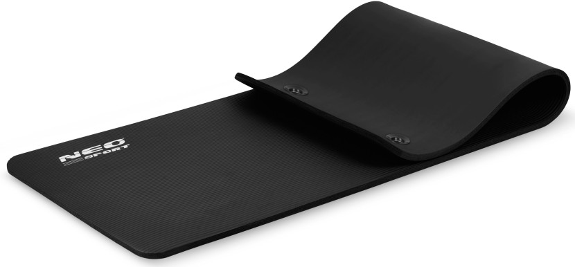 Mata do ćwiczeń jogi fitness z otworami czarna Neo-Sport 178094