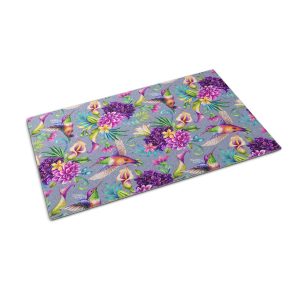 Mata do przedpokoju 150×100 Kwiaty Ptaki niebieskie tło Tulup 1024637 Mata do przedpokoju 150×100 Kwiaty Ptaki niebieskie tło Tulup 1024637
