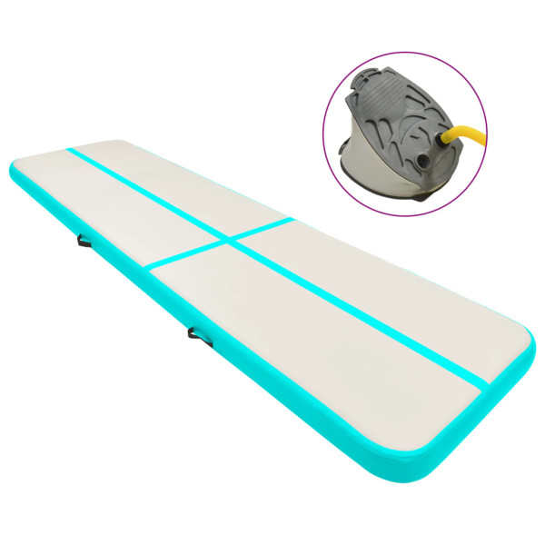 Mata gimnastyczna Zielony 600 x 100 x 20 cm PVC vidaXL 437009