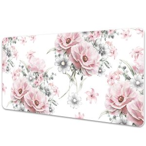 Mata na biurko, osłonka stołu Różowe kwiaty – 90×45 cm 210085 Mata na biurko, osłonka stołu Różowe kwiaty – 90×45 cm 210085