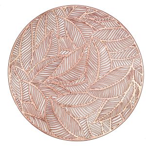 Mata na stół PVC na stół liście 38 cm miedziana 132912