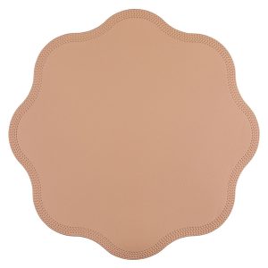 Mata na stół z ekoskóry Kwiatek 38 cm camel 631555