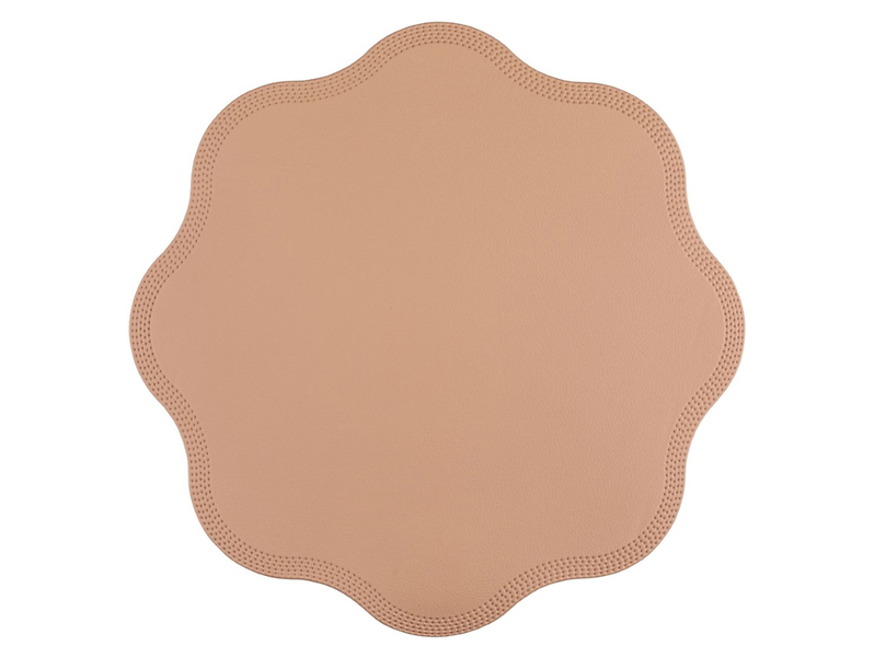 Mata na stół z ekoskóry Kwiatek 38 cm camel 631555