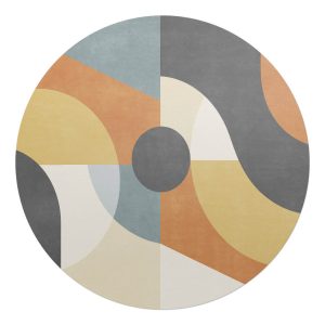 Mata ochronna pod krzesło – Geometryczne łuki – fi 100 cm – Podkładka 608570 Mata ochronna pod krzesło – Geometryczne łuki – fi 100 cm – Podkładka 608570