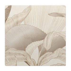 Mata ochronna pod krzesło – Liście boho – 100×100 cm – Podkładka 608558 Mata ochronna pod krzesło – Liście boho – 100×100 cm – Podkładka 608558