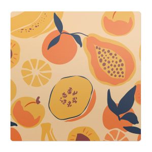 Mata ochronna pod krzesło – Owocowy wzór retro – 100×100 cm – Podkładka 608526 Mata ochronna pod krzesło – Owocowy wzór retro – 100×100 cm – Podkładka 608526