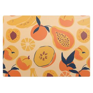 Mata ochronna pod krzesło – Owocowy wzór retro – 100×70 cm – Podkładka 608454 Mata ochronna pod krzesło – Owocowy wzór retro – 100×70 cm – Podkładka 608454