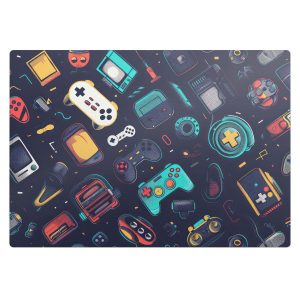 Mata ochronna pod krzesło – Retro gry wzory – 100×70 cm – Podkładka 608584 Mata ochronna pod krzesło – Retro gry wzory – 100×70 cm – Podkładka 608584