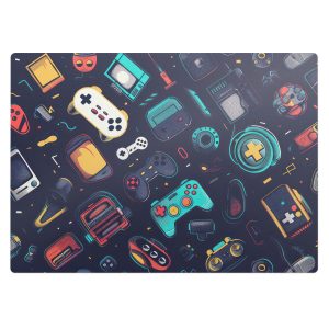 Mata ochronna pod krzesło – Retro gry wzory – 140×100 cm – Podkładka 608548 Mata ochronna pod krzesło – Retro gry wzory – 140×100 cm – Podkładka 608548